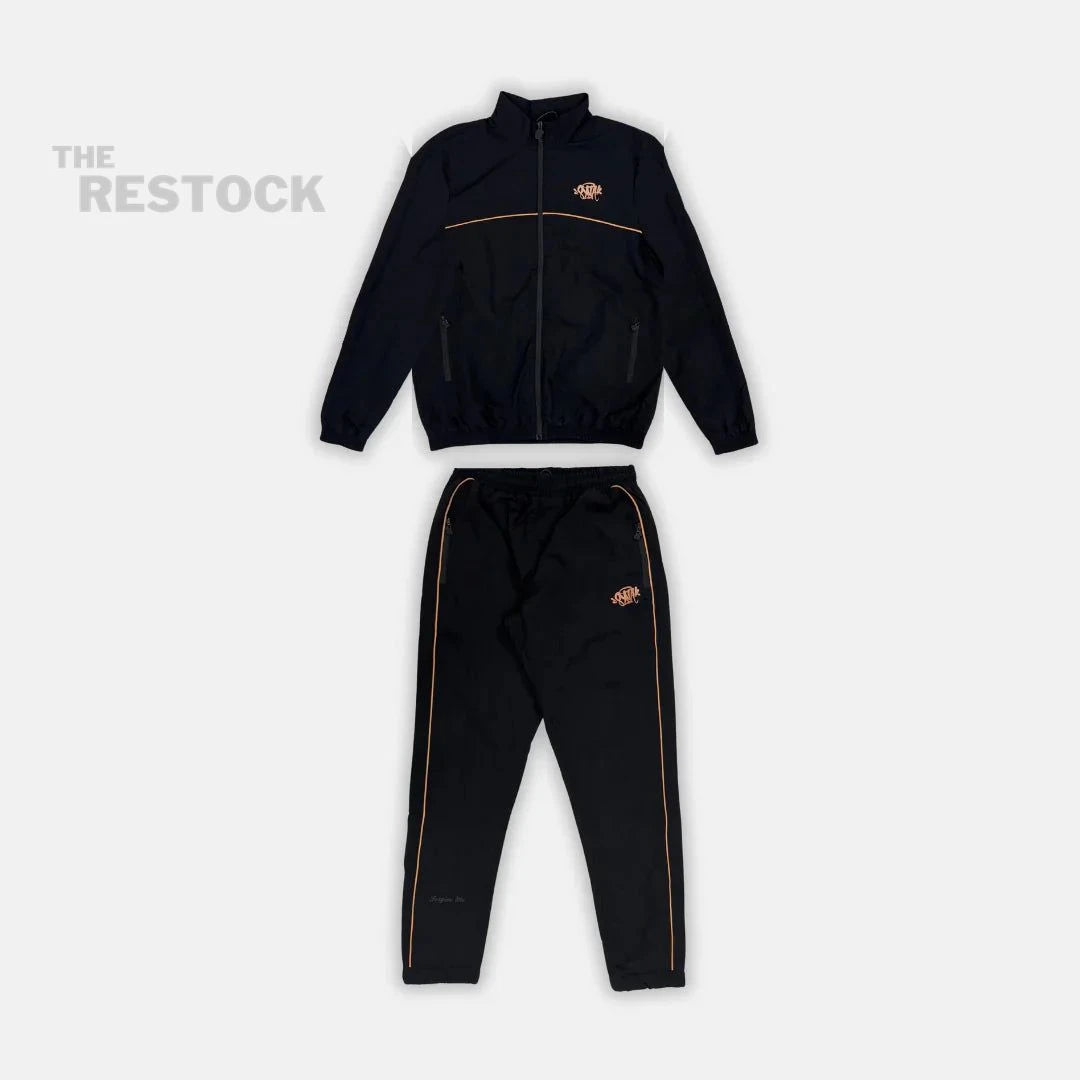 Syna World Logo Shell Tracksuit - Black / Rose Gold