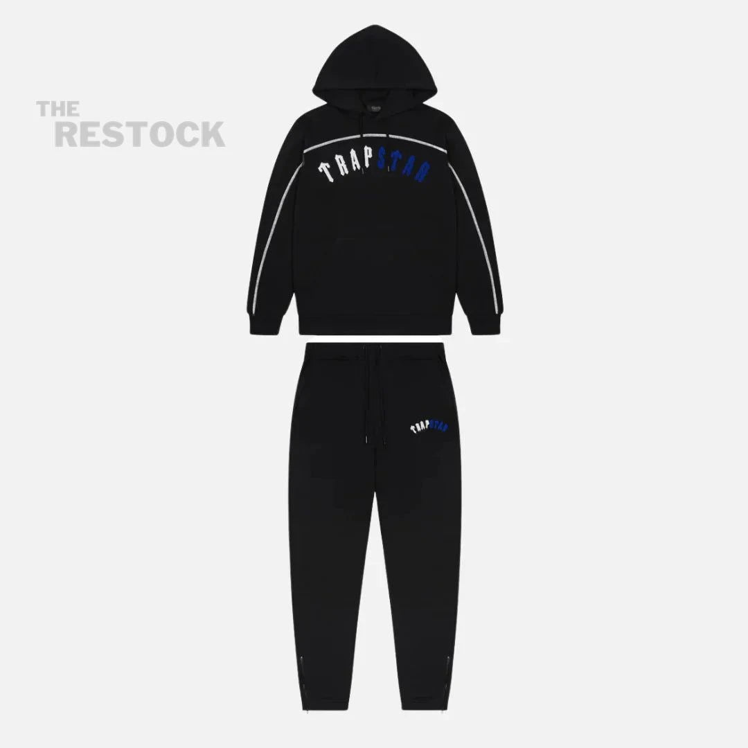 Trapstar Irongate Arch Chenille Hooded Tracksuit - Black Ice