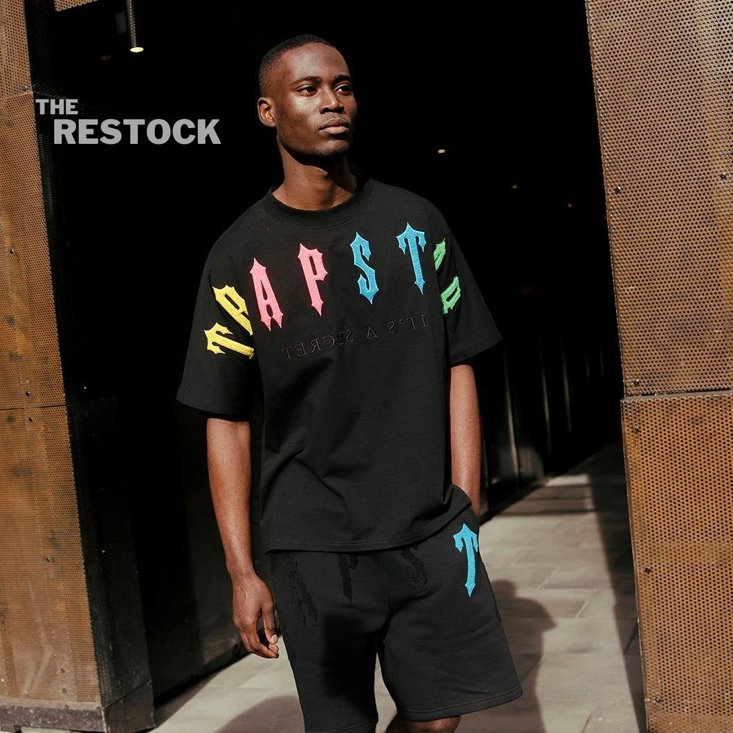 Trapstar Irongate Arch 2.0 T-Shirt & Short Set - Black / Candy Flavours