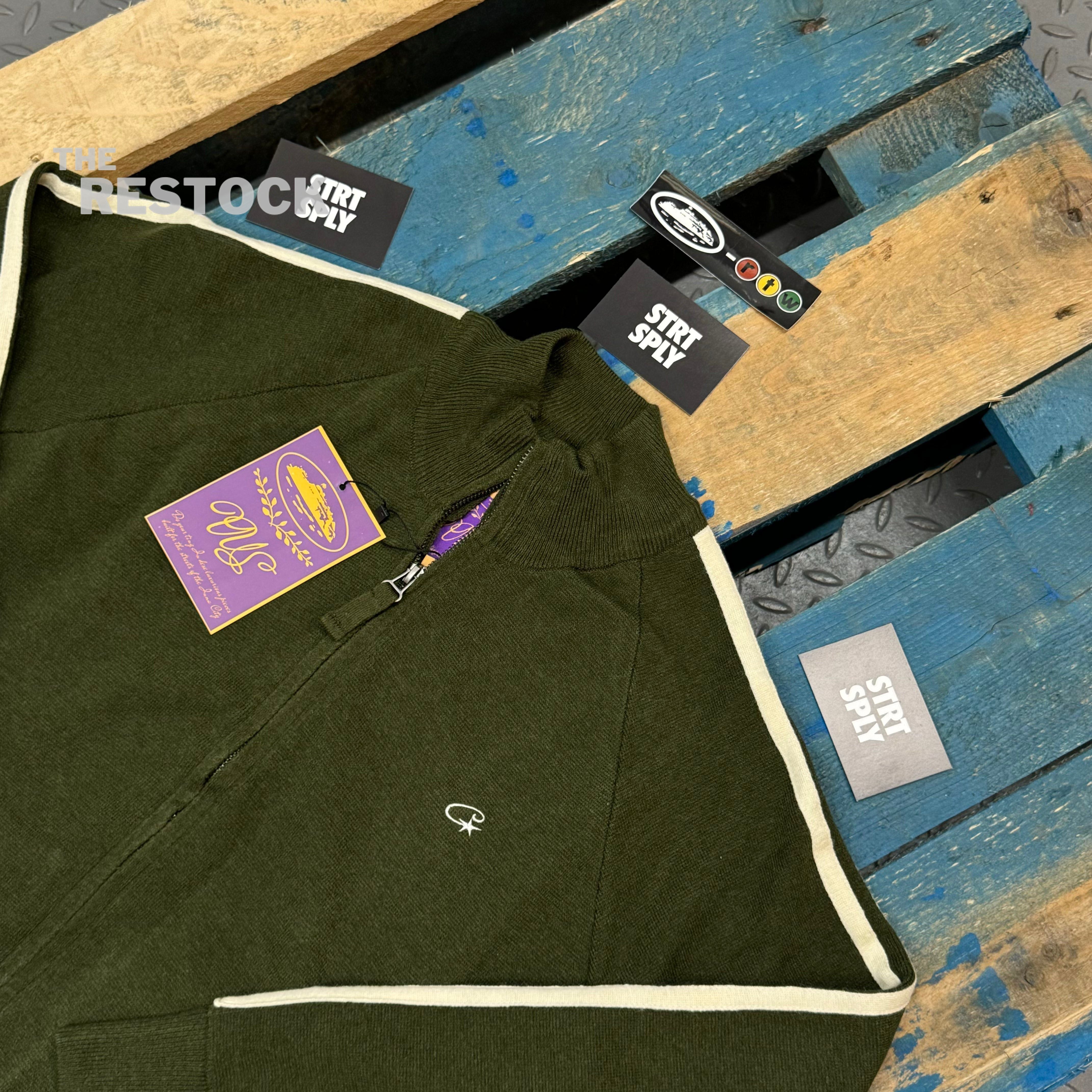 Preloved Corteiz RTW VVS Knit Zip Up Fleece - Olive