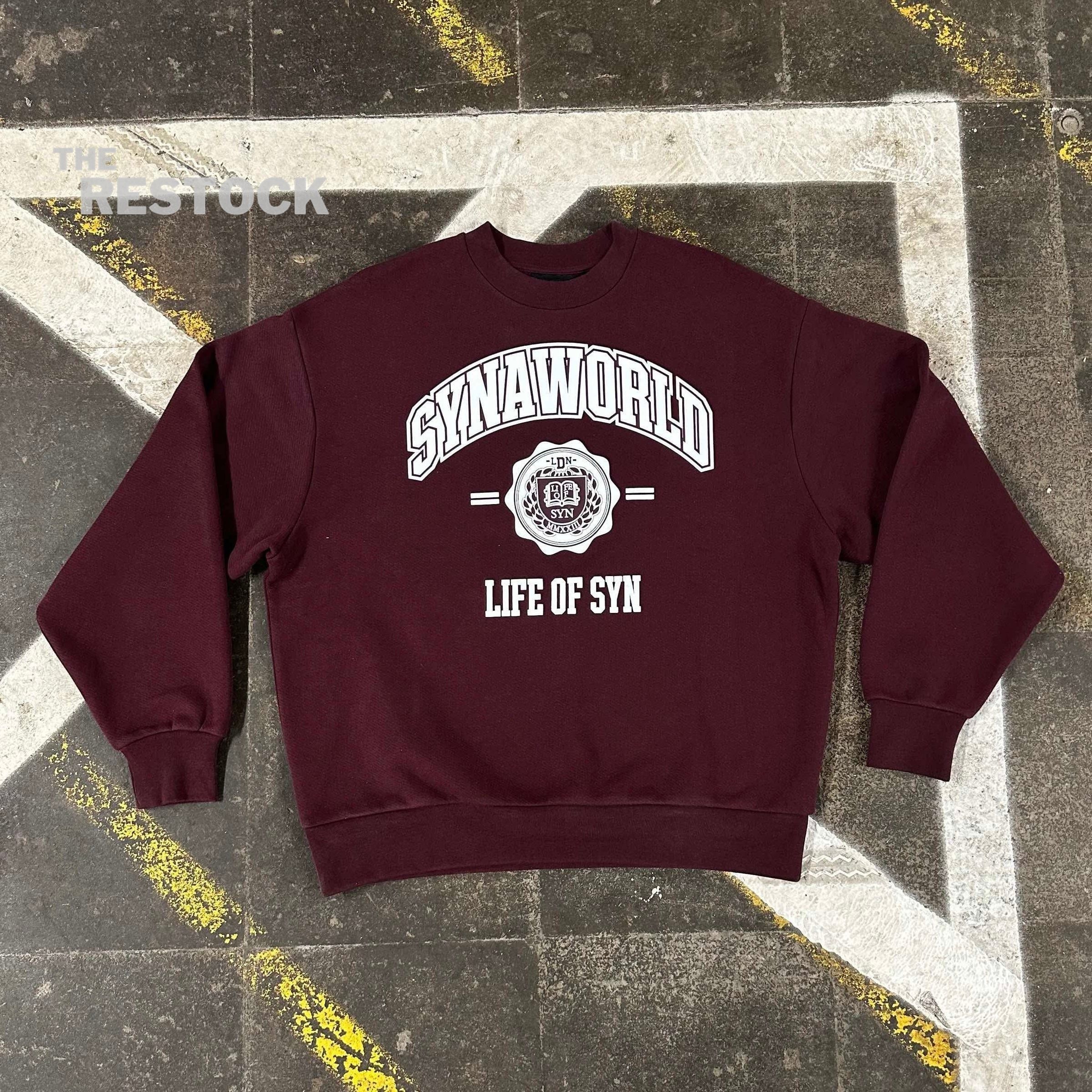 Syna World College Crew Sweater - Burgundy