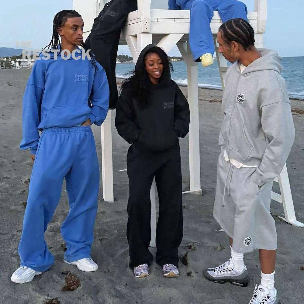 Broken Planet Sun Logo Shorts - Heather Grey