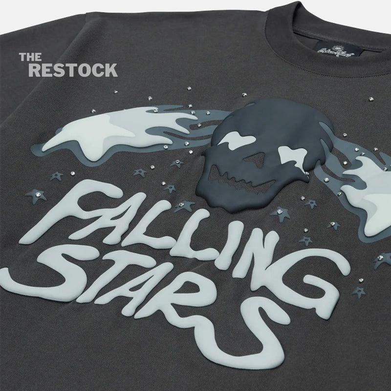 Broken Planet Falling Stars T-Shirt - Soot Black