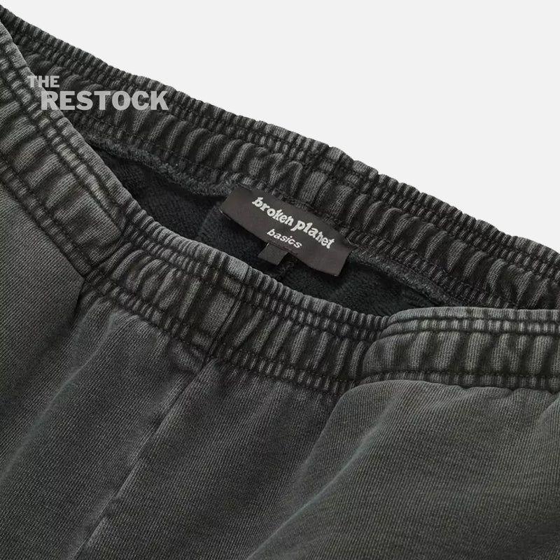 Broken Planet Basics Wide Leg Bottoms - Washed Soot Black