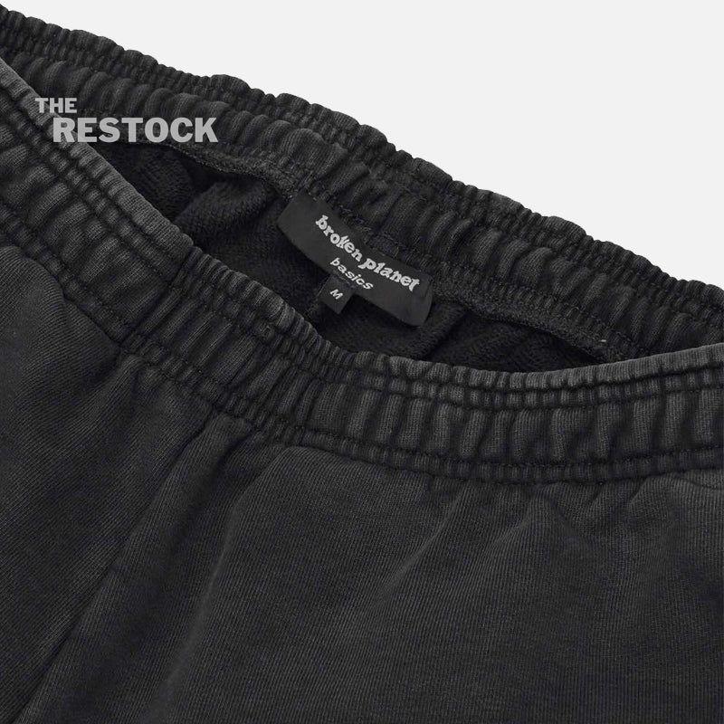 Broken Planet Basics Wide Leg Bottoms - Washed Midnight Black