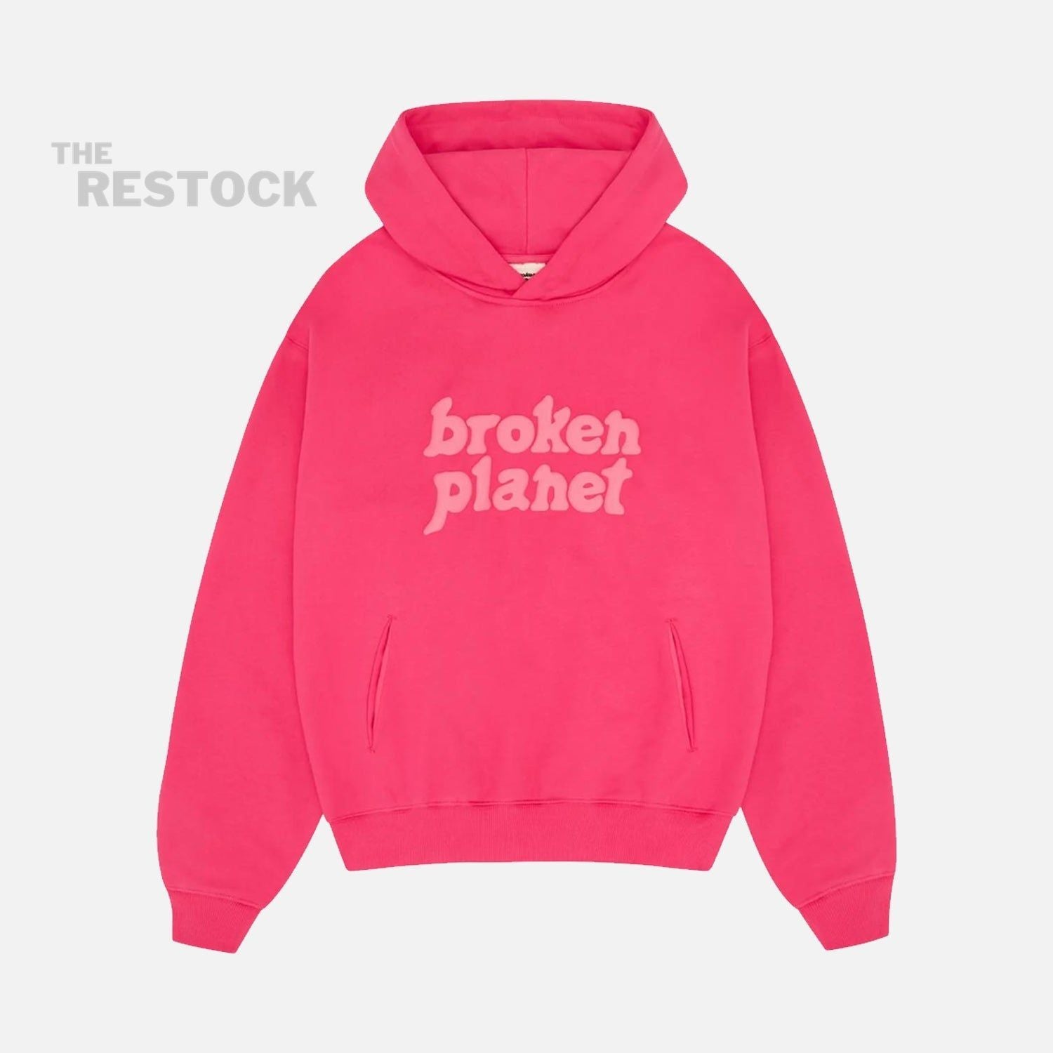 Broken Planet Market Monochrome Hoodie - Fuchshia Pink