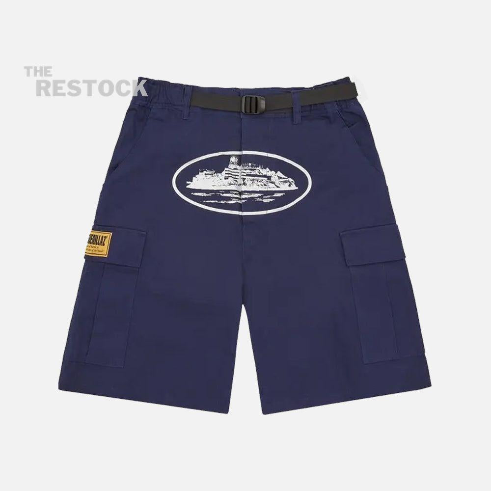 Corteiz RTW OG Alcatraz Cargo Shorts - Navy