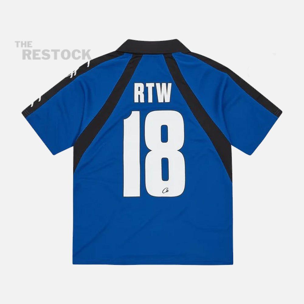 Corteiz RTW Alcatraz Panel Football Jersey - Navy / White