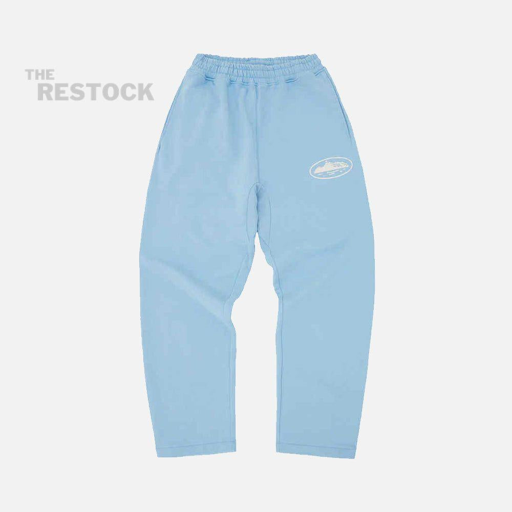 Corteiz RTW Island Puff Print Open Hem Pant - Baby Blue