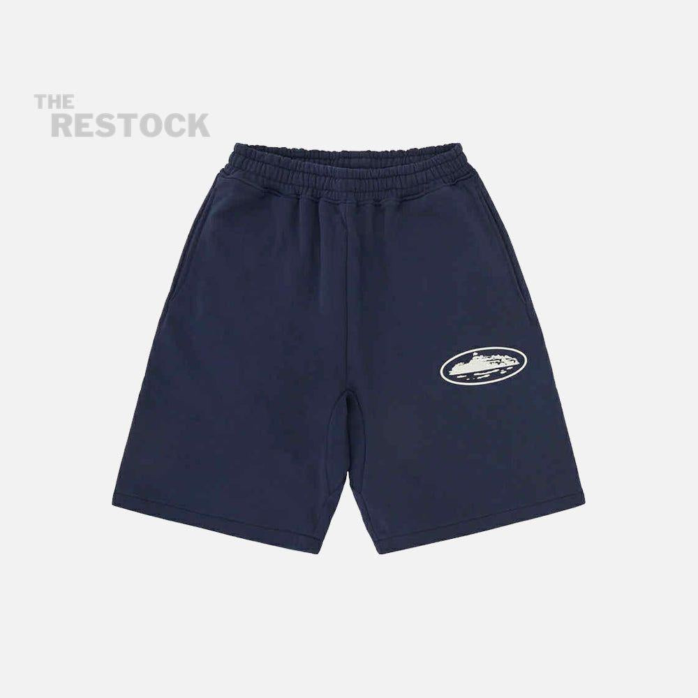 Corteiz RTW Island Puff Print Sweatshort - Navy