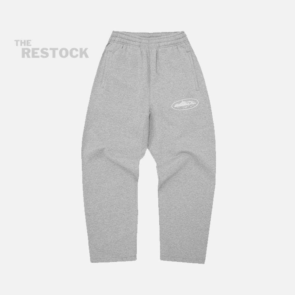 Corteiz RTW Island Puff Print Open Hem Pant - Heather Grey