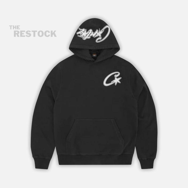 Corteiz RTW Satin C-Star Appliqué Hoodie - Black