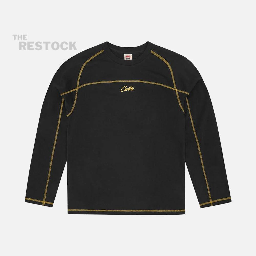 Corteiz RTW HMP Panel Heavyweight LS T-Shirt - Black / Yellow