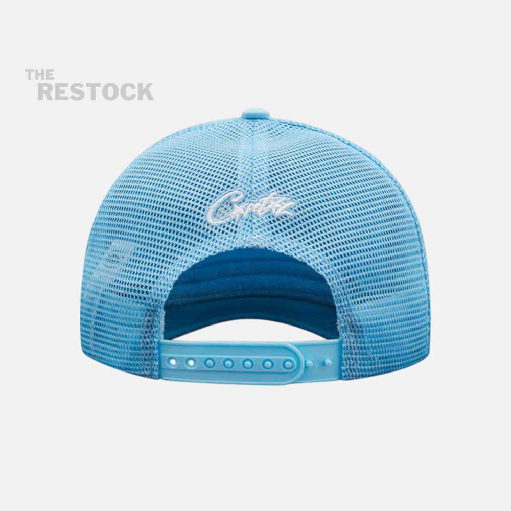 Corteiz RTW Alcatraz Puff Print Trucker Hat - Baby Blue