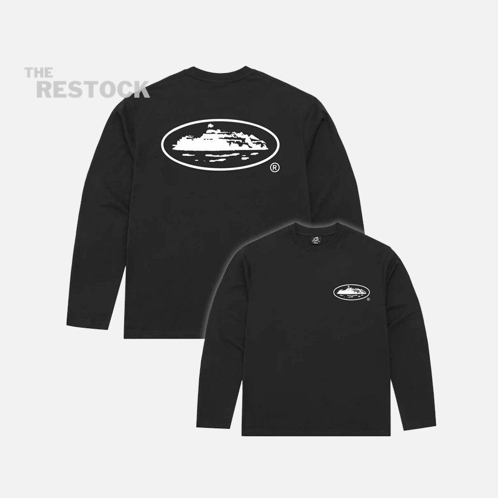 Corteiz RTW OG Island Long Sleeve T-Shirt - Black / White