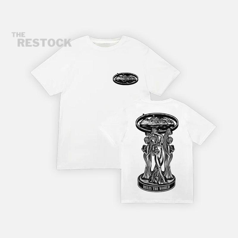 Corteiz RTW The World Is Yours T-Shirt - White / Black