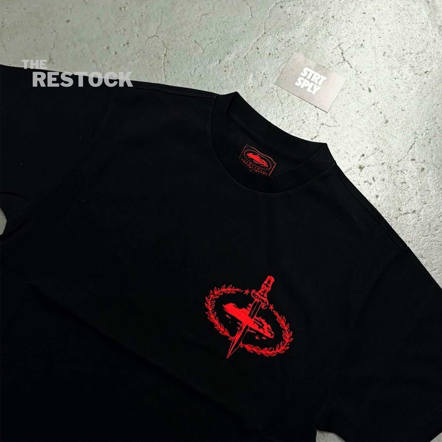 Corteiz RTW x Slaughter Gang T-Shirt - Black / Red
