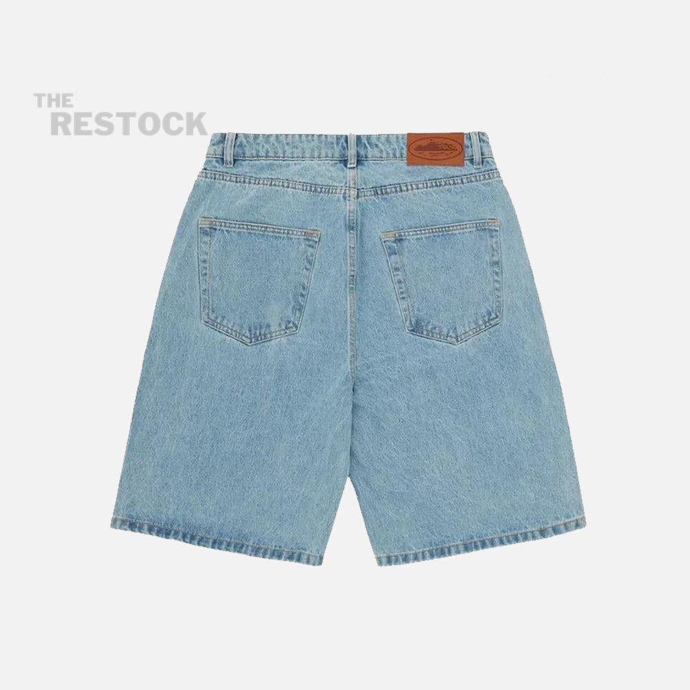 Corteiz RTW Baggy Denim Shorts - Stonewash