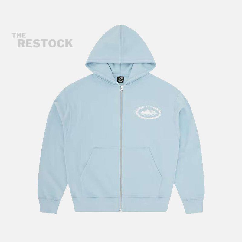 Corteiz RTW Superior Royale Zip Hoodie - Baby Blue