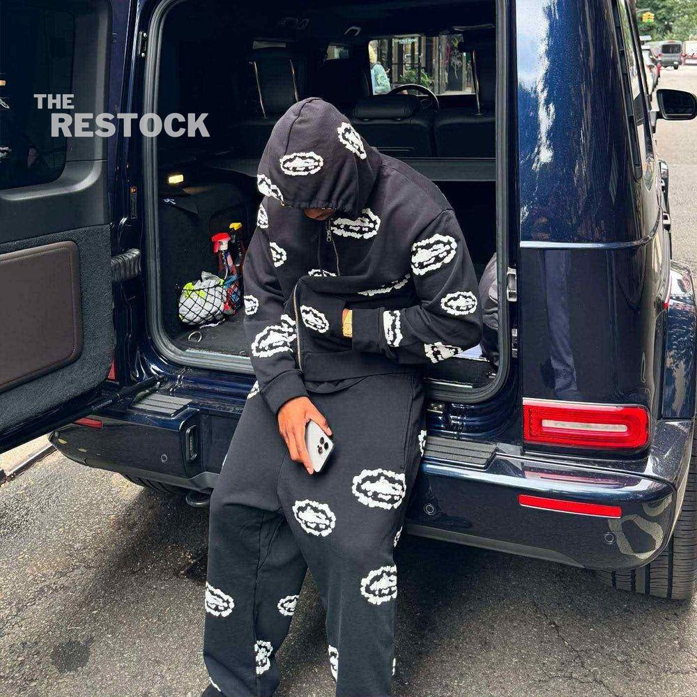 Denim Tears x Corteiz RTW Cotton Wreath Sweatpants - Black