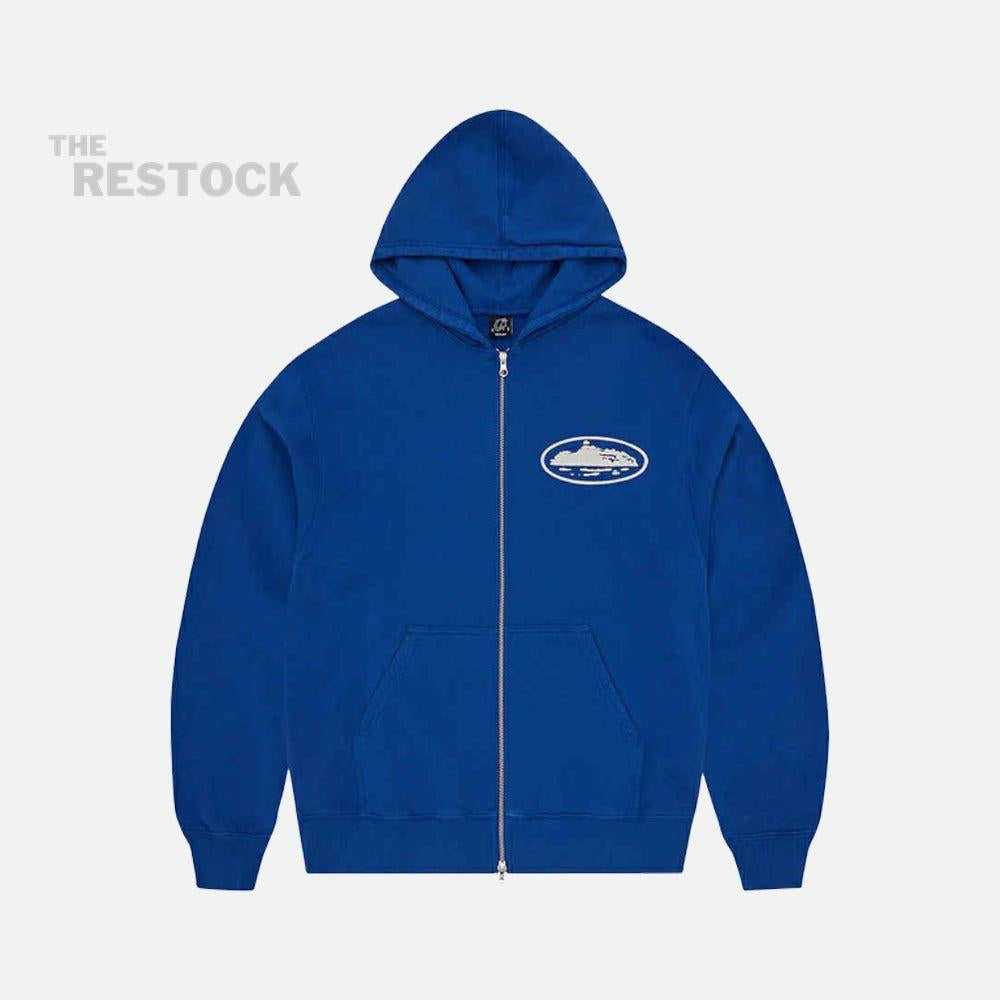 Corteiz RTW Island Puff Print Zip Hoodie - Royal Blue