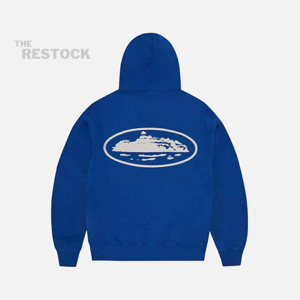 Corteiz RTW Island Puff Print Zip Hoodie - Royal Blue