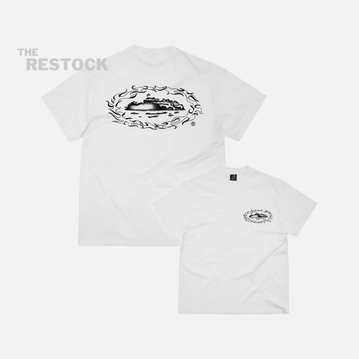 Corteiz RTW Firey Alcatraz T-Shirt - White / Black