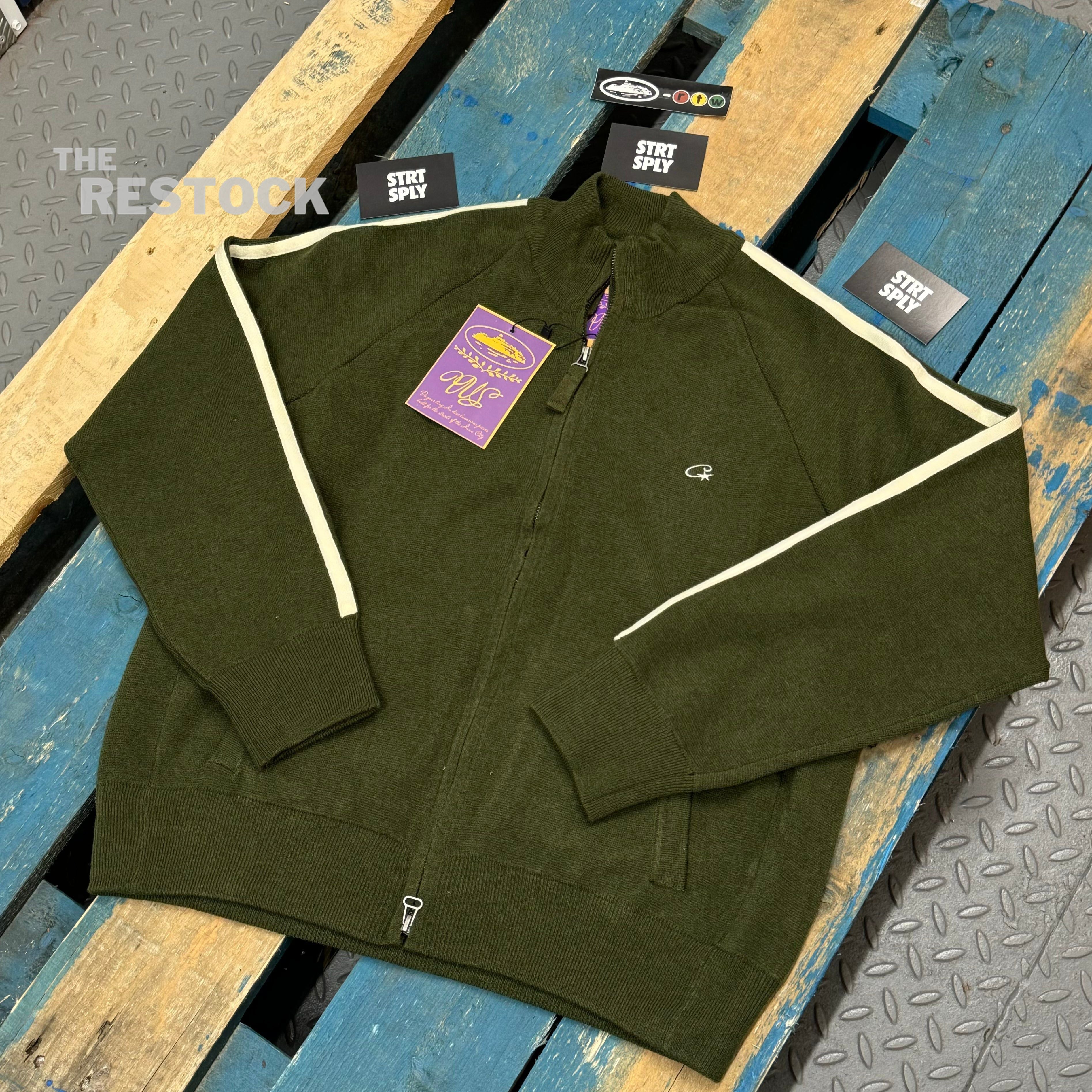 Preloved Corteiz RTW VVS Knit Zip Up Fleece - Olive