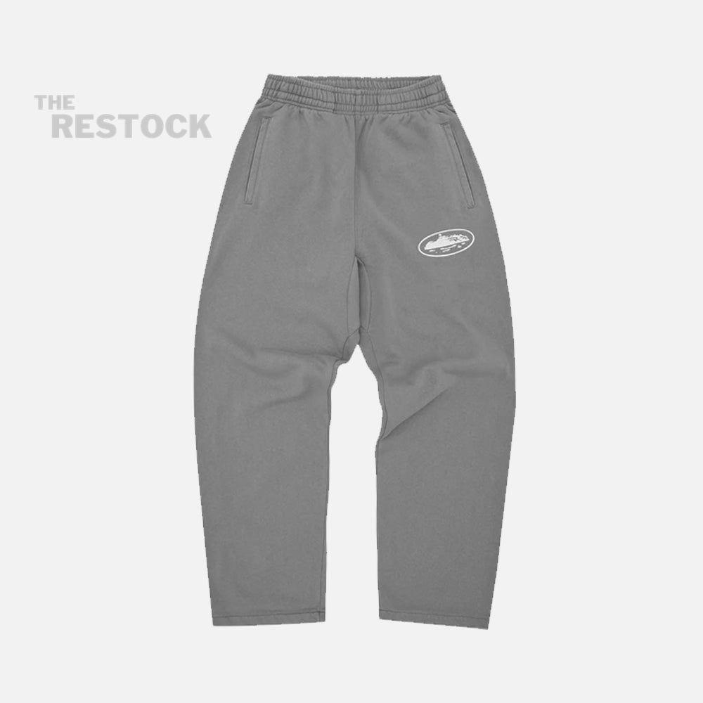 Corteiz RTW Island Puff Print Open Hem Pant - Gully Grey