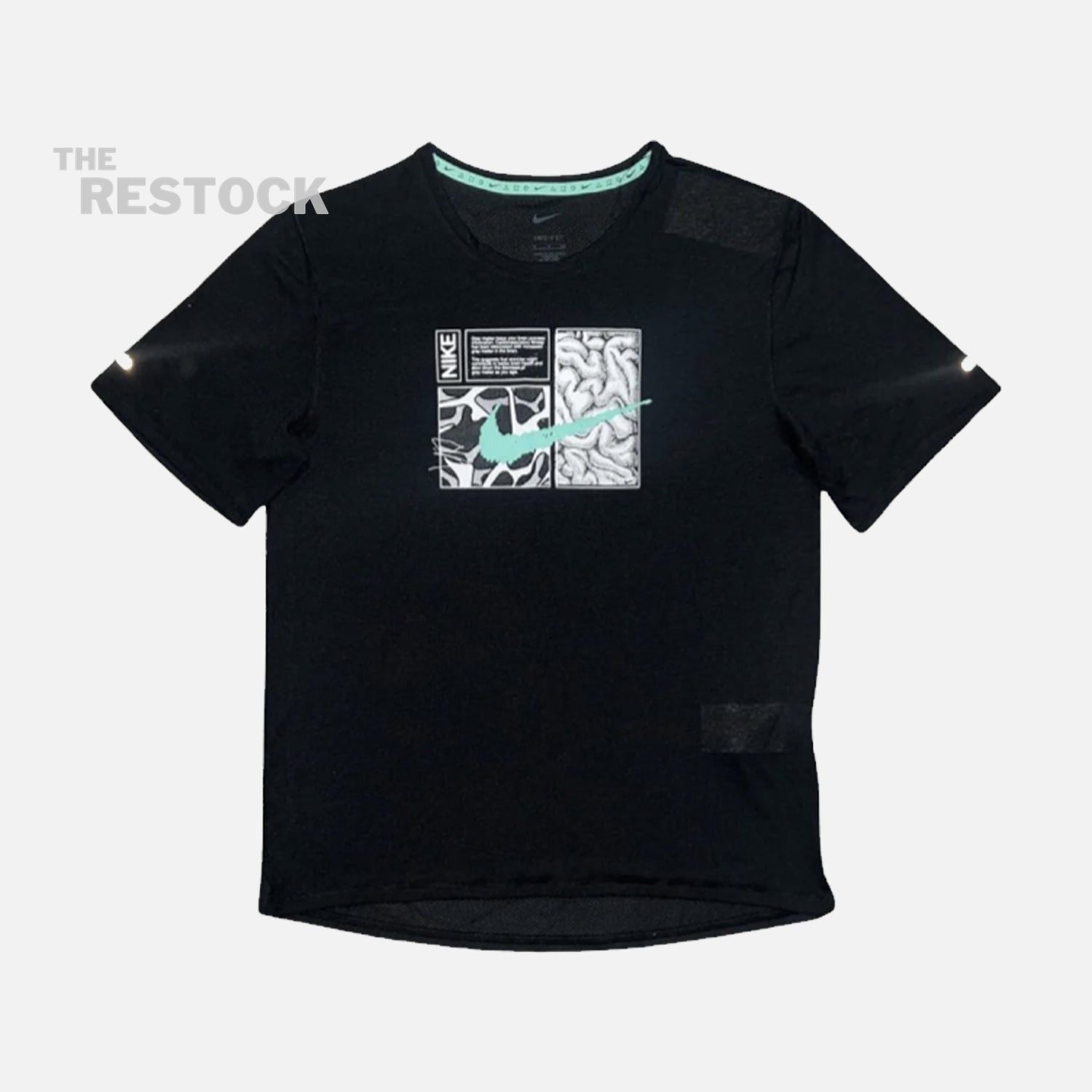 Nike D.Y.E Miler 2.0 T-Shirt - Black / Turquoise