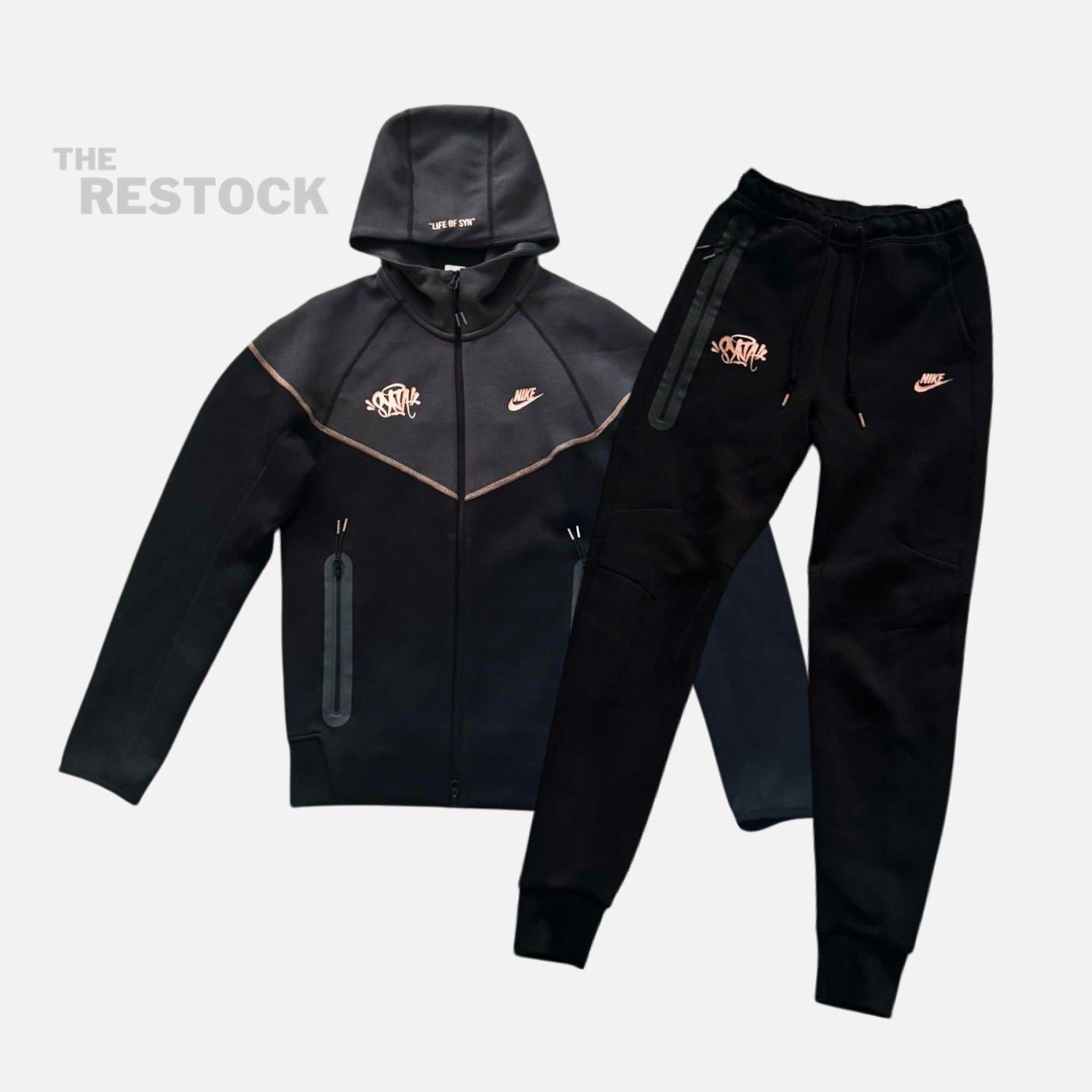 Nike x Syna World Tech Fleece Tracksuit - Black / Bronze