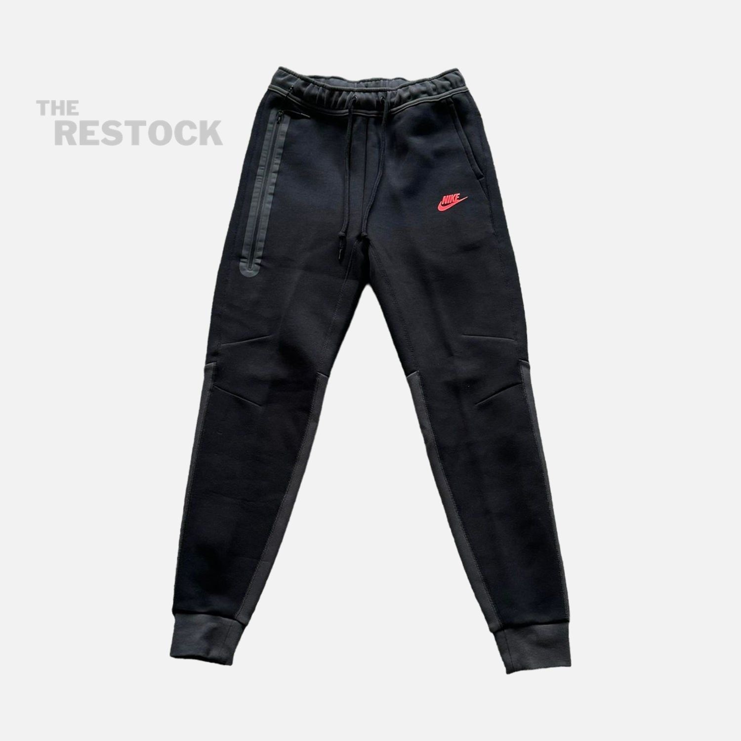 Nike Tech Fleece Bottoms - Black / Smoke Grey / Crimson Red (New SZN)
