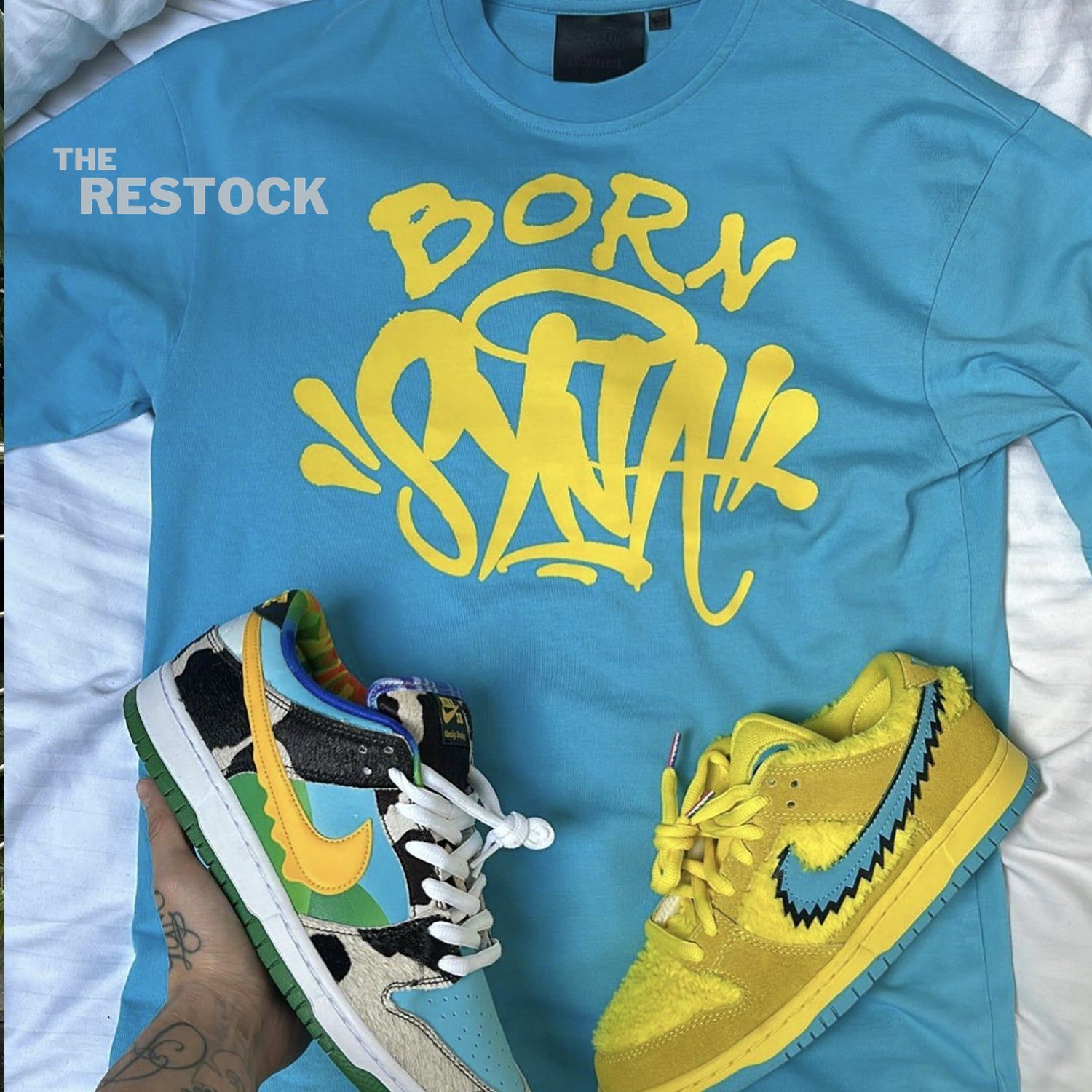 Syna World Born Syna Logo T-Shirt - Blue / Yellow