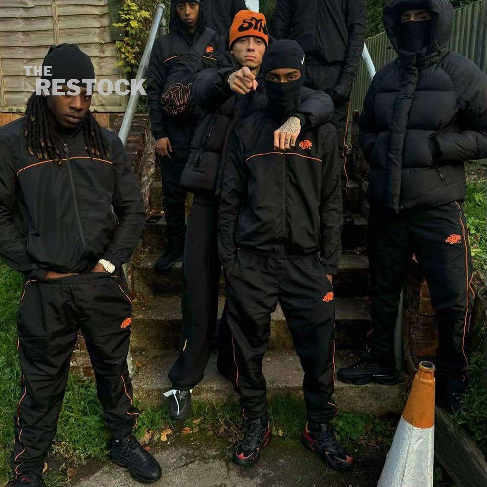 Syna World Logo Shell Tracksuit - Black / Orange