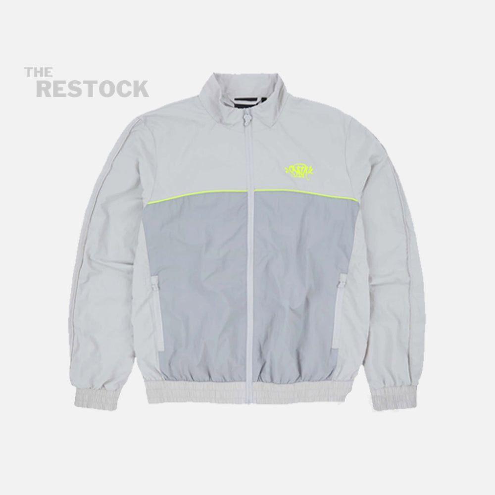 Syna World Logo Shell Tracksuit - Light Grey / Volt
