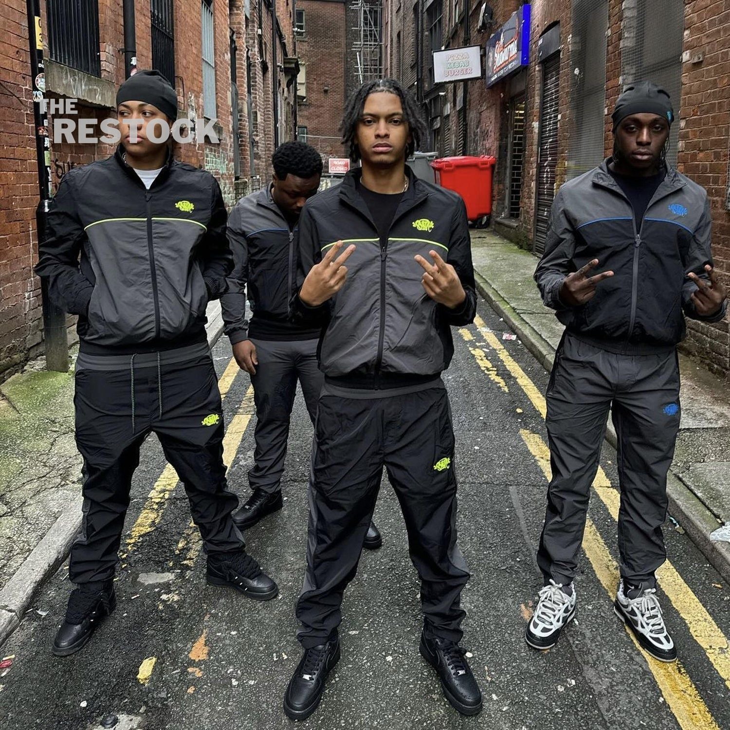 Syna World Logo Shell Tracksuit - Black / Grey / Blue