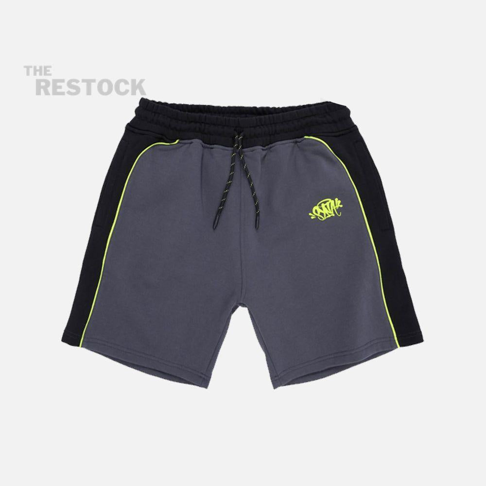 Syna World Team Pipe Shorts - Black / Grey / Volt Green