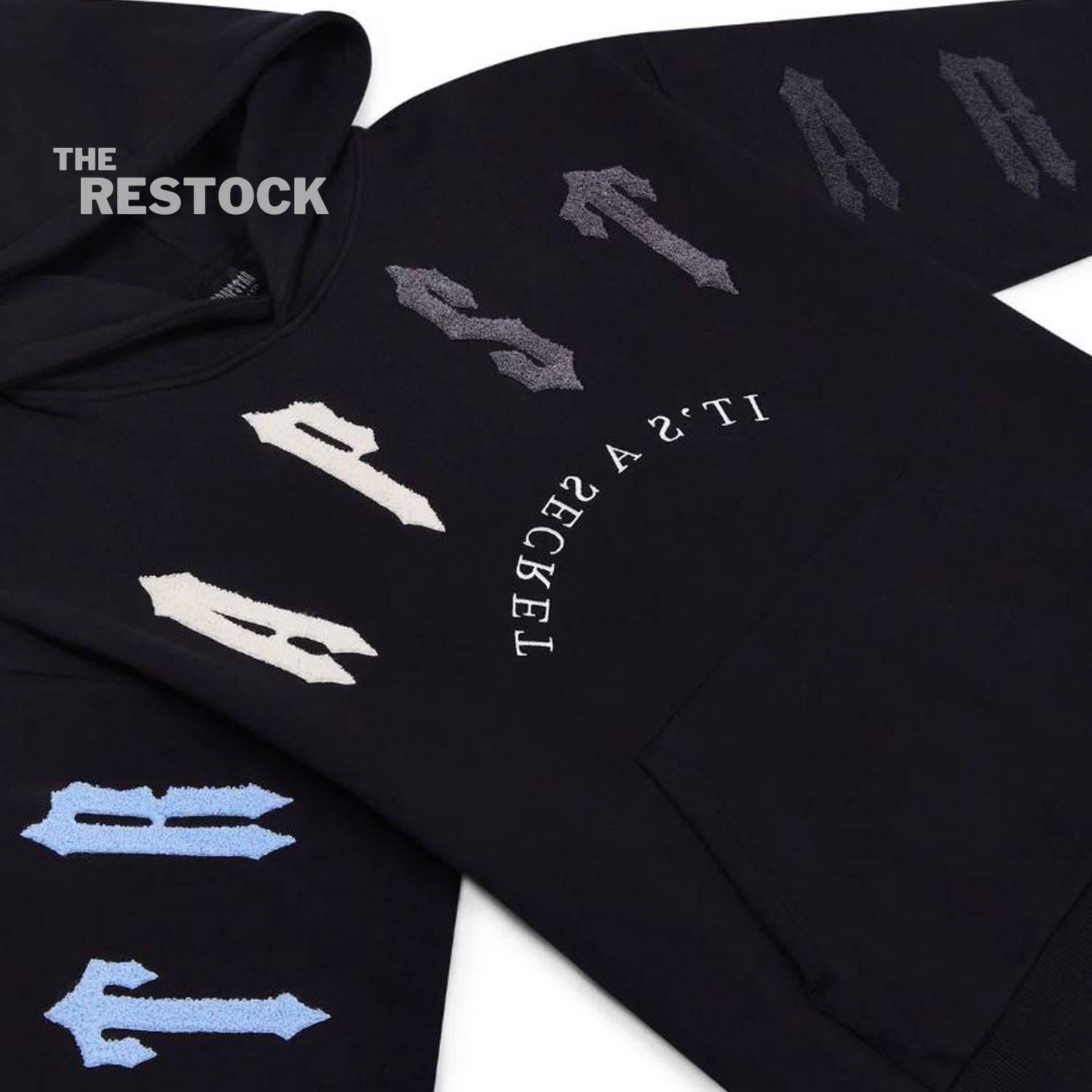 Trapstar Irongate Arch Chenille 2.0 Hooded Tracksuit - Black / Ice Blue