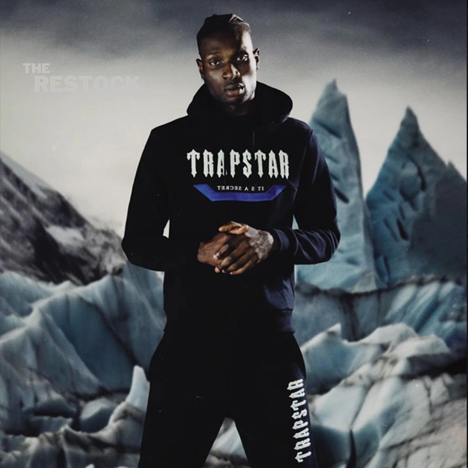 Trapstar Irongate Hooded Tracksuit - Black/Blue