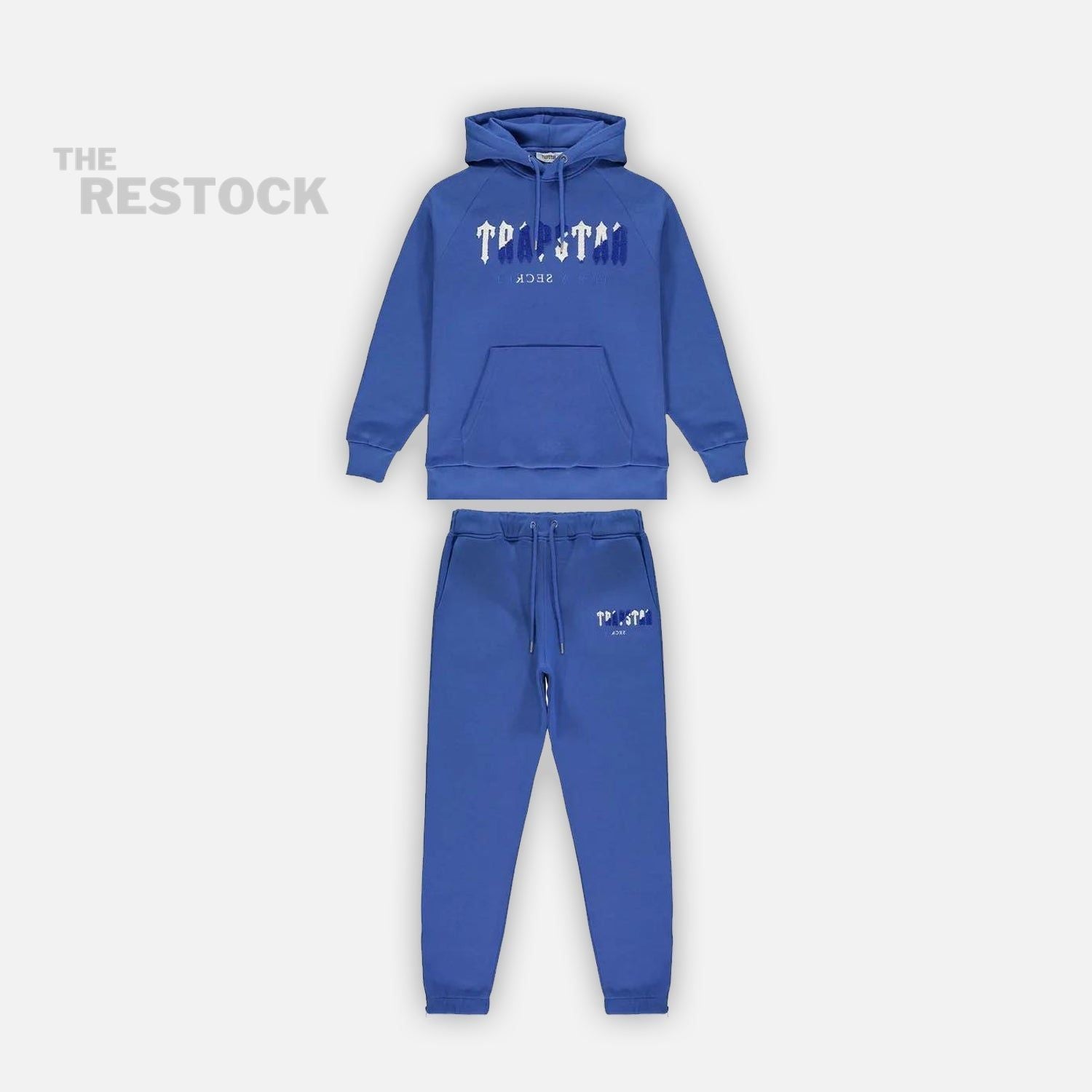 Trapstar Chenille Decoded Hooded Tracksuit - Dazzling Blue / White