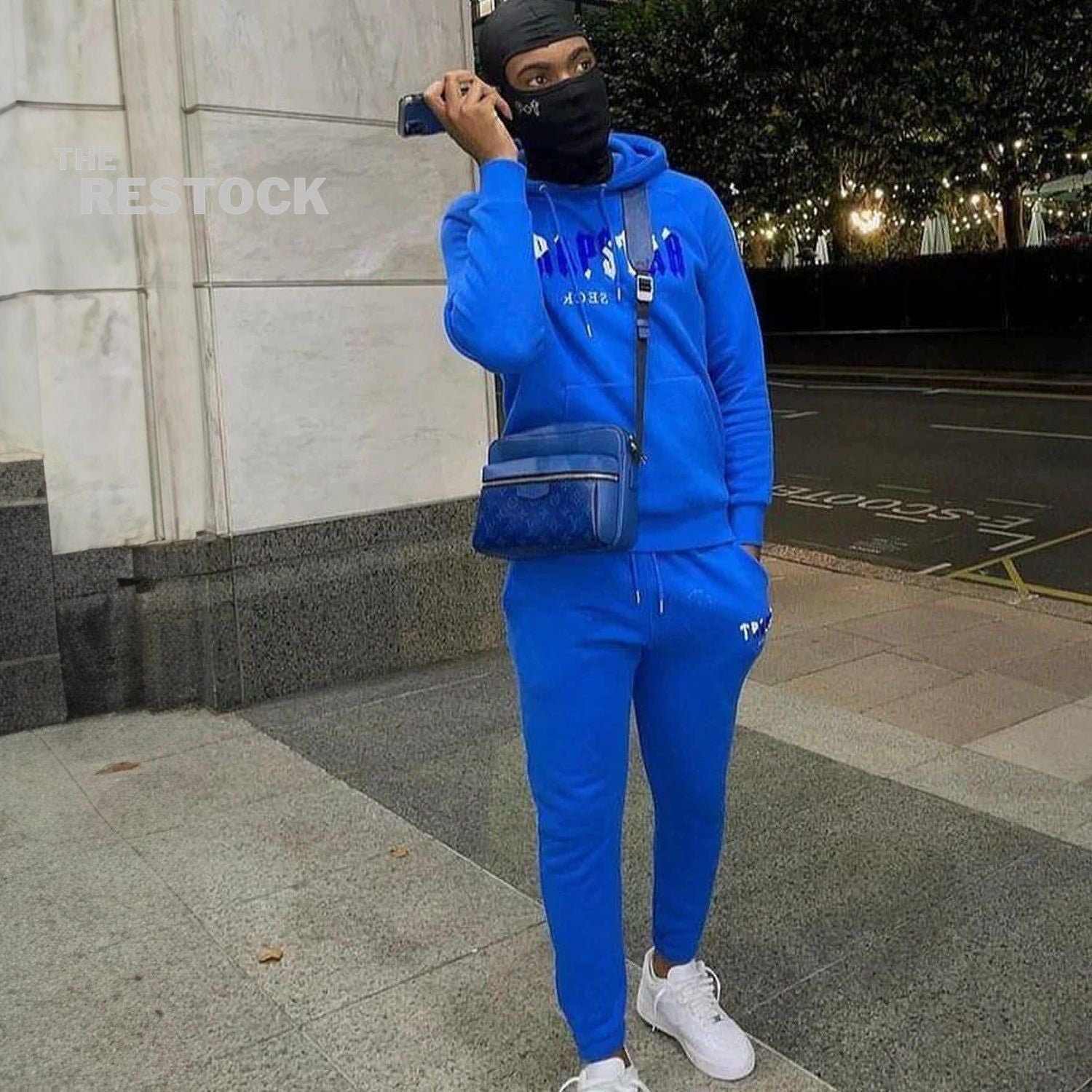 Trapstar Chenille Decoded Hooded Tracksuit - Dazzling Blue / White