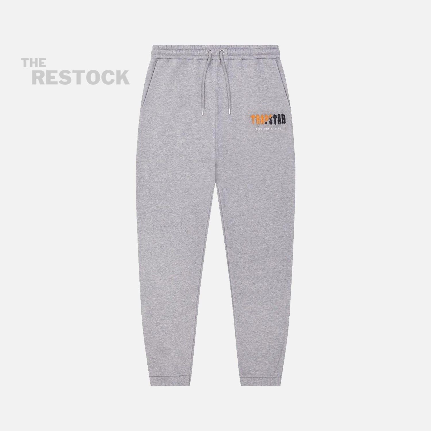 Trapstar Chenille Decoded Hooded Tracksuit - Grey / Orange