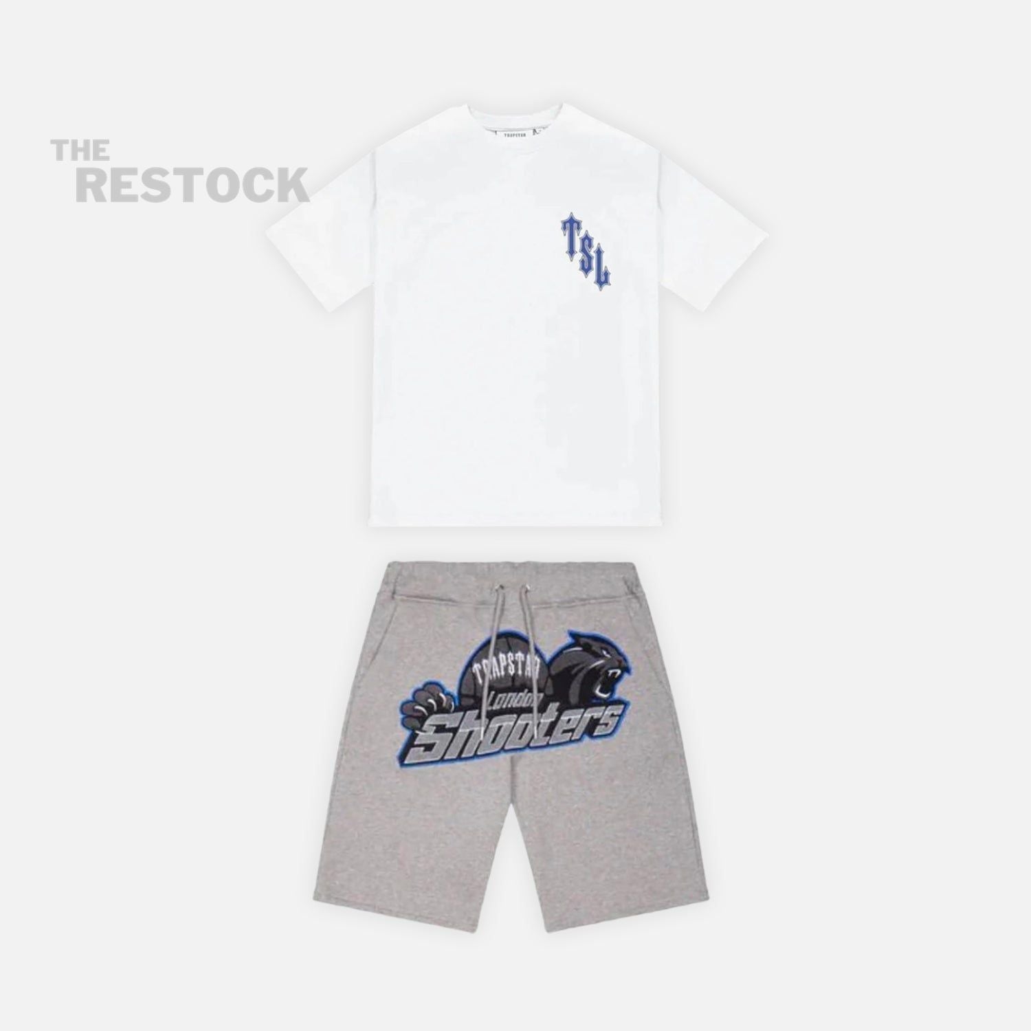 Trapstar Shooters T-Shirt & Short Set - White / Grey