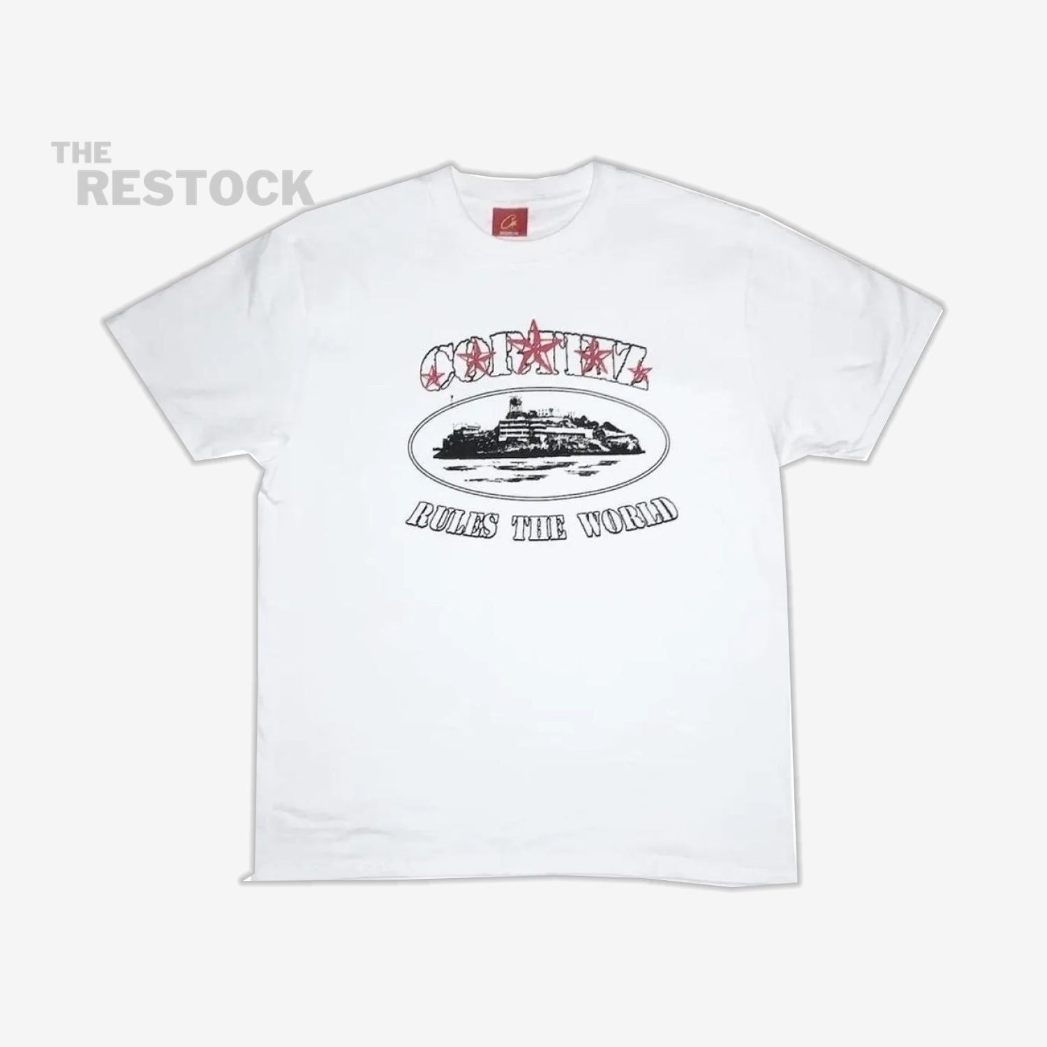 Preloved Corteiz RTW Alcatraz 5 Starz T-Shirt - White / Red