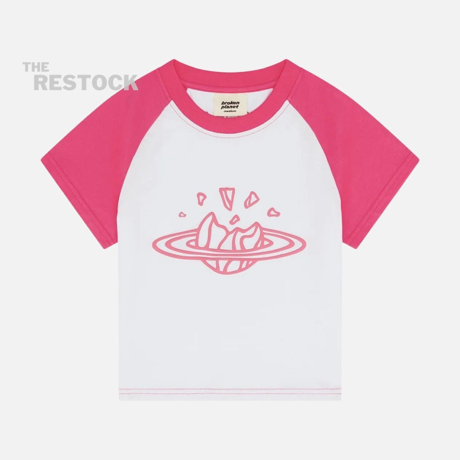 Broken Planet Market Women's Baby Tee - Snow White / Pink