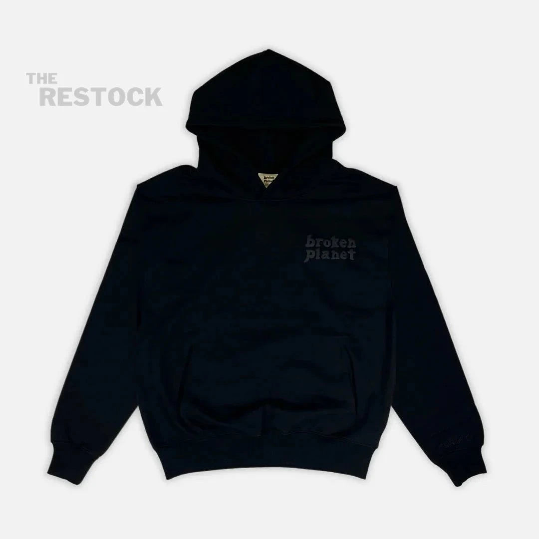 Preloved Broken Planet Basics Zip-Up Hoodie - Midnight Black