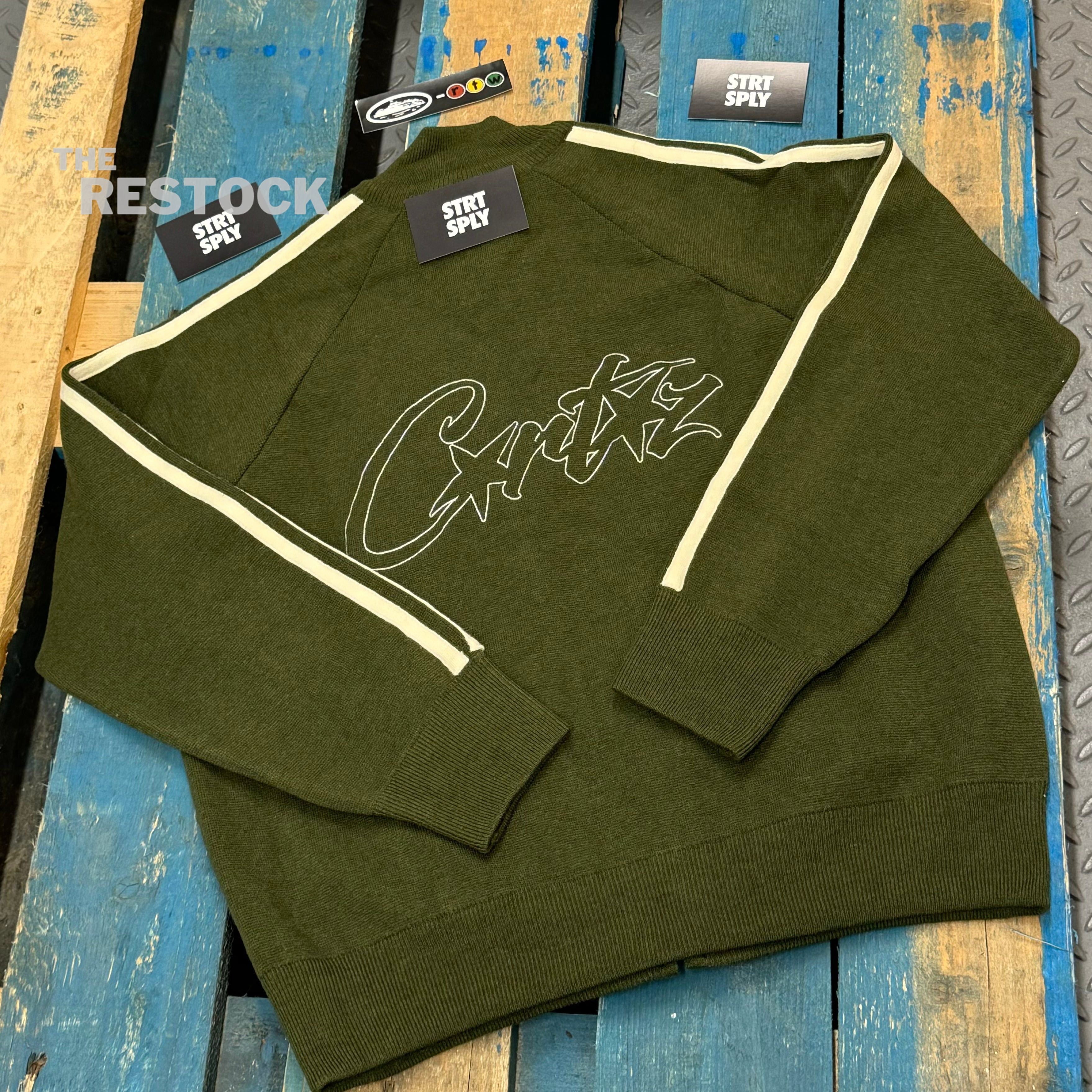 Preloved Corteiz RTW VVS Knit Zip Up Fleece - Olive