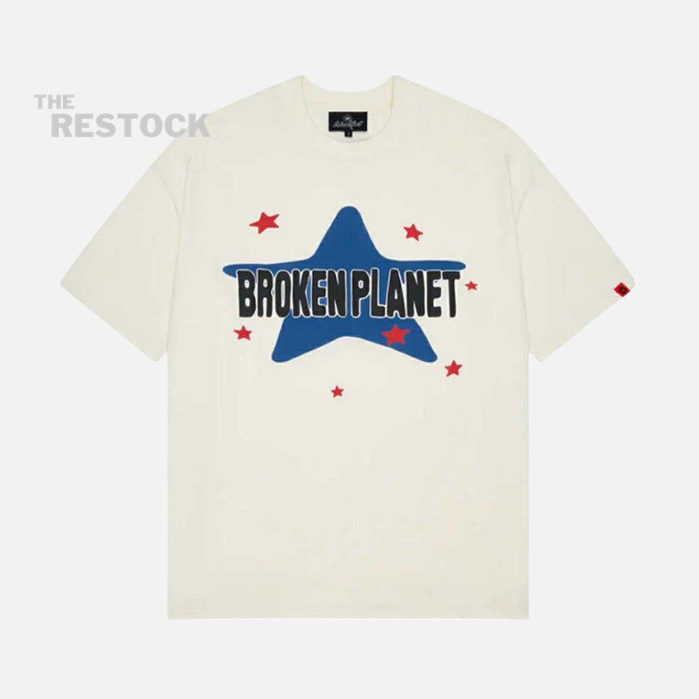 Broken Planet Star T-Shirt - Vanilla White