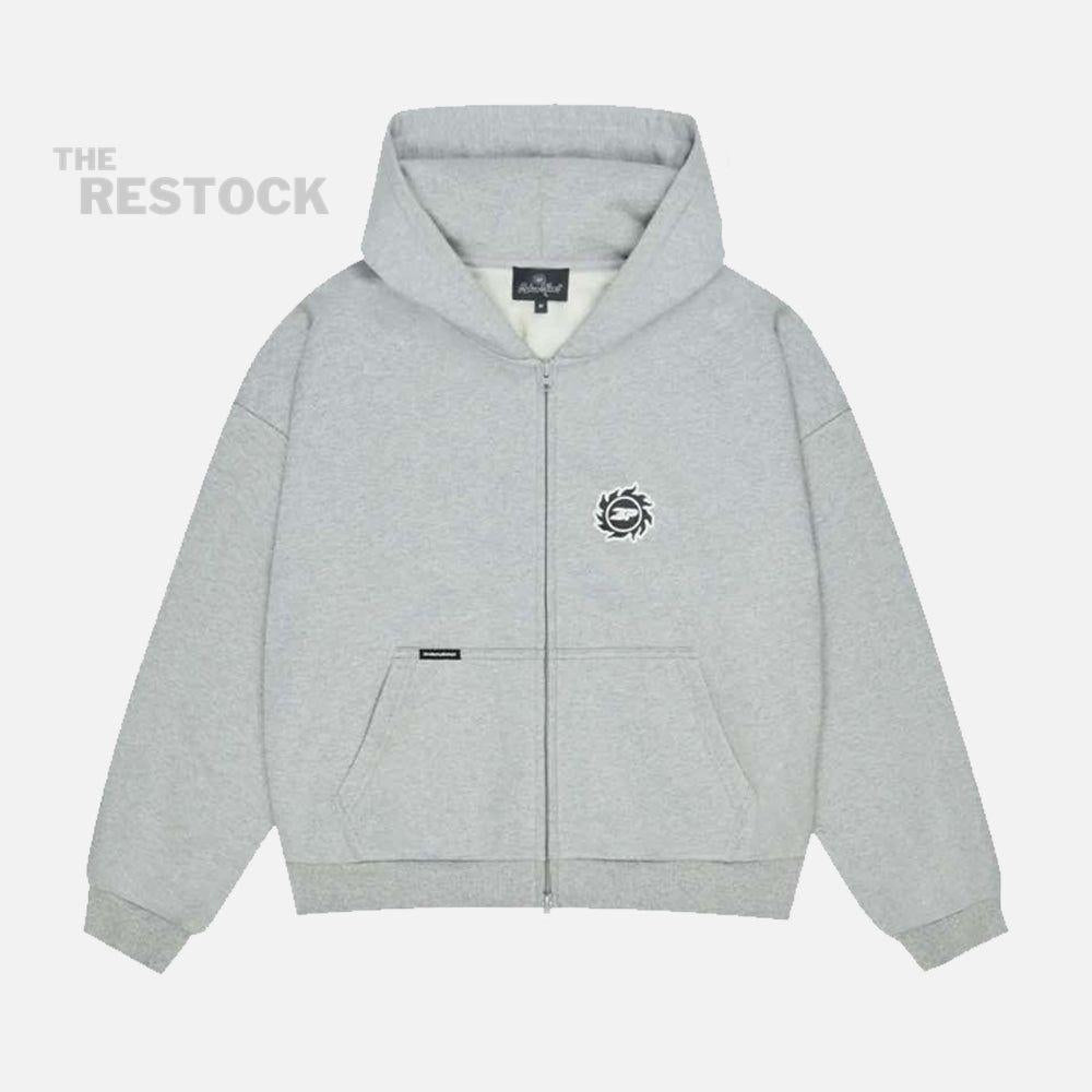 Broken Planet Sun Zip-Up Hoodie - Heather Grey