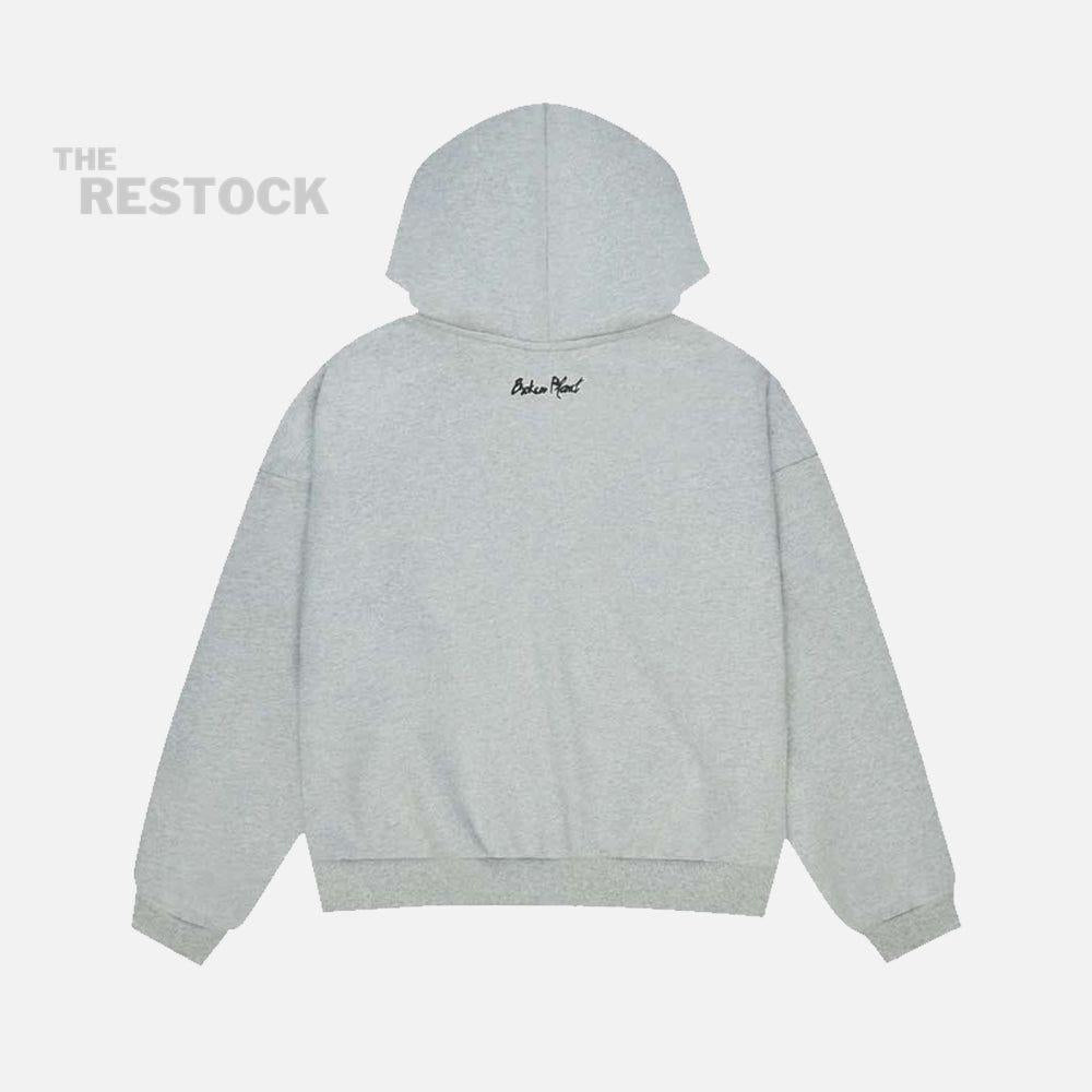 Broken Planet Sun Zip-Up Hoodie - Heather Grey